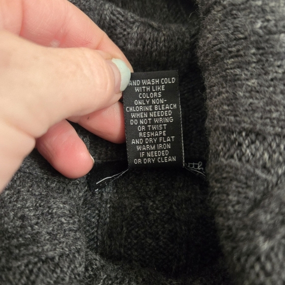 Willi Smith Wool Blend Sweater Size Medium Cowl Neck Gray Loose Knit - Picture 6 of 10